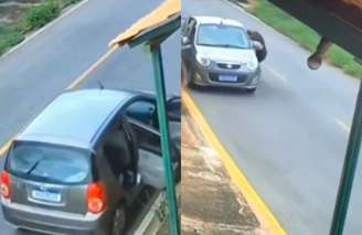 Barbeiro para carro desgovernado