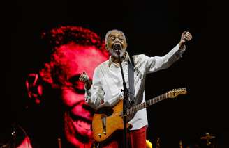 O cantor Gilberto Gil se apresenta no Allianz Parque, em São Paulo, o show da turnê 'Tempo Rei'