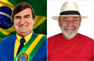 À esquerda, o candidato a deputado estadual Bolsonaro Sergipano. À direita, o candidato a deputado estadual Lula de Alagoas