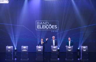 Debate de presidenciáveis do primeiro turno contou com a participação de Renan Santos, Ronaldo Caiado e Augusto Cury.