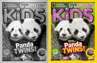Réplica de capa da National Geographic Kids (à esquerda) é impossível de ver a olho nu 