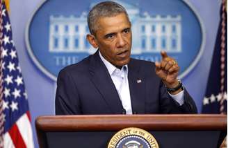 <p>O presidente Barack Obama responde a perguntas durante uma coletiva de imprensa realizada na Casa Branca em 18 de agosto</p>