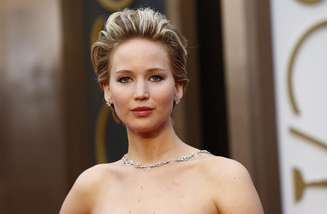 <p>Atriz Jennifer Lawrence durante cerimônia do Oscar, em 2 de março</p>