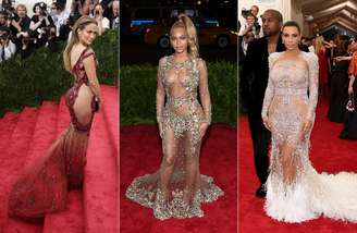 Jennifer Lopez, Beyoncé e Kim Kardashian abusaram da transparência em baile recente