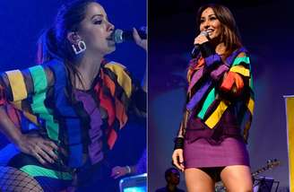 Anitta e Sabrina Sato usam mesma blusa; quem está melhor?