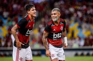 Os atacantes Pedro e Gabigol, juntos, em ação pelo Flamengo (Foto: Marcelo Cortes / Flamengo)