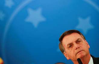 Bolsonaro, durante entrevista no Palácio do Planalto
 24/4/2020 REUTERS/Ueslei Marcelino