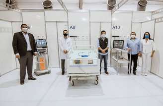 Hospital de campanha construído pelo governo federal em Águas Lindas (GO) para pacientes com coronavírus