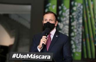 O governador de São Paulo, João Doria (PSDB), em entrevista coletiva no Palácio dos Bandeirantes