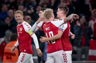 Dinamarca venceu a Áustria pelas Eliminatórias (Foto: LISELOTTE SABROE / RITZAU SCANPIX / AFP)