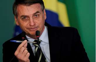 Presidente Jair Bolsonaro durante cerimônia no Palácio do Planalto
15/01/2019 
REUTERS/Ueslei Marcelino