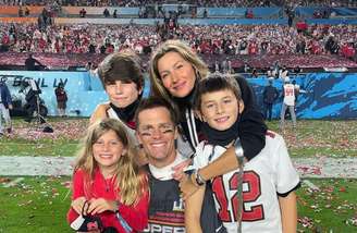 Gisele, Tom Brady e os filhos do casal
