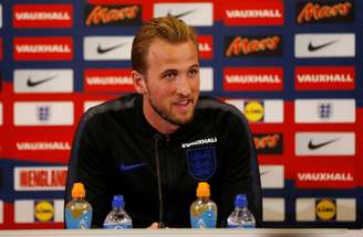 Atacante Harry Kane durante entrevista coletiva
22/05/2018 Action Images via Reuters/Carl Recine 