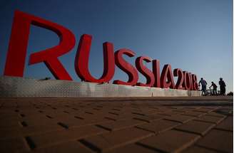 Visão geral de placa da Copa do Mundo em Sochi, na Rússia 12/06/2018  REUTERS/Hannah McKay 
