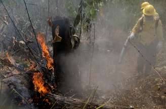 Bombeiros combatem fogo perto de Porto Velho
25/08/2019
REUTERS/Ricardo Moraes
