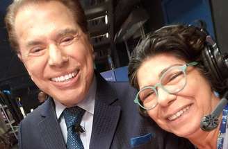 Silvio Santos ao lado de Dory Abravanel.