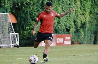 Daniel Alves ficou de 2019 a 2021 no Tricolor, onde fez 95 jogos e marcou 10 gols (Foto: Fellipe Lucena/SPFC)