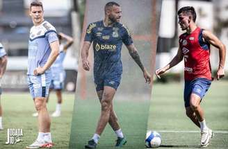 Fotos: Raul Baretta/ Santos FC - Legenda: Furch, Pedrinho e Guilherme vão desfalcar o Santos por mais um mês