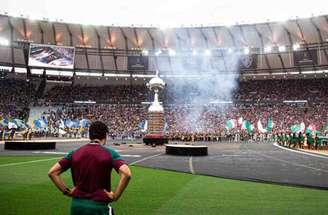 Diniz durante show pré-final da Libertadores, conquistada pelo Fluminense –