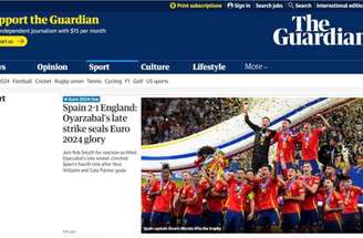 The Guardian destacou derrota inglesa com gol no fim do jogo –