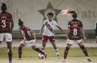 FOTO: MARCELO GONÇALVES / FLUMINENSE F.C. - Legenda: Jucinara marcou o gol do título para o Flamengo