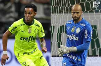 Fotos: Cesar Greco/Palmeiras - Legenda: Lázaro não deve seguir no Palmeiras, enquanto Lomba continuará sendo reserva de Weverton