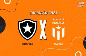 Arte Jogada10 - Legenda: Botafogo e Maricá se enfrentam pela primeira rodada do Campeonato Carioca