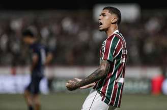 LUCAS MERÇON / FLUMINENSE F.C. - Legenda: Kauã Elias comemora gol contra o Maricá