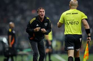 Fotos: Pedro Souza/Atlético - Legenda: Cuca ressaltou que o Atlético não venceu por escolhas erradas em campo