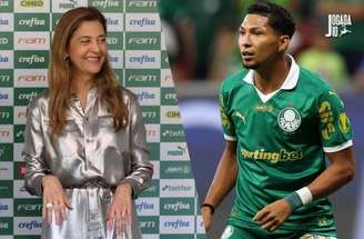 Fotos: Cesar Greco/Palmeiras - Legenda: Leila Pereira garantiu que Rony não sairá para outro clube além do Galo