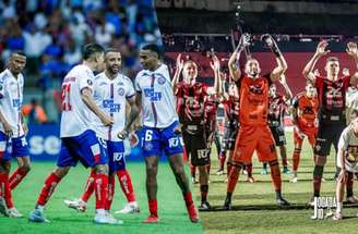 Fotos: Rafael Rodrigues/EC Bahia; Victor Ferreira/ EC Vitória - Legenda: Bahia e Vitória começam a decidir o título do Campeonato Baiano neste domingo