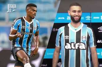 Fotos: Lucas Uebel/Grêmio FBPA - Legenda: Jemerson (esquerda) e Wagner Leonardo (direita) são escolhas para permanecerem como titulares mesmo com a fragilidade defensiva do Grêmio