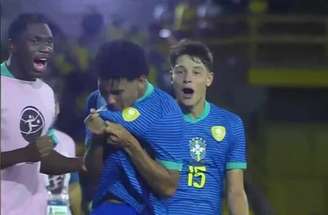 Jogadores da Colômbia comemoram gol – Divulgação/ Conmebol