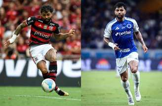 Fotos: Marcelo Cortes / CRF e Gustavo Aleixo/Cruzeiro - Legenda: Agora no Cruzeiro, Gabigol vai reencontrar o Flamengo pela primeira vez