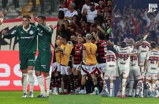 Fotos: Raul Sifuentes/Getty Images; Wagner Meier/Getty Images; Rubens Chiri, Nilton Fukuda e Paulo Pinto/Saopaulofc - Legenda: Palmeiras, São Paulo e Flamengo estão nas quartas de final da Libertadores