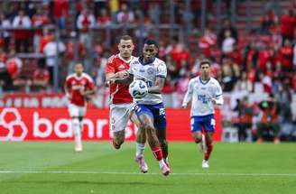 Bruno Gomes foi um dos melhores em campo no 2 a 2 do Inter com o Bahia.
