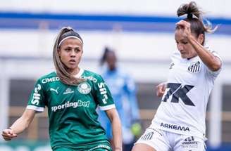 Meninas de Santos e Palmeiras fizeram uma partida de muita luta e poucas chances reais de gol –
