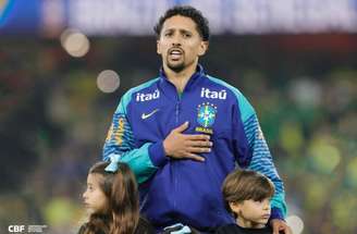 Marquinhos durante treino pela Seleção Brasileira na Decathlon Arena, em Lille –