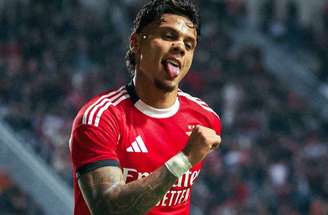 Franjo Ivanović festeja o seu gol, o segundo do Benfica na vitória sobre o Farense –