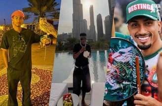 Vini Jr posa para foto em bela paisagem em Dubai-