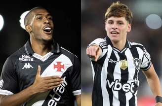 Fotos de Matheus Lima/ Vasco e Vitor Silva / Botafogo - Legenda: Rayan e Montoro, destaque de Cruz-Maltino e Glorioso na temporada 2025