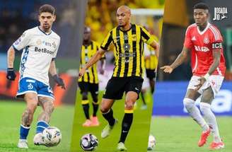 Fotos: Divulgação/Assessoria; Divulgação/Al-Ittihad; Ricardo Duarte/Internacional - Legenda: Clubes brasileiros tiveram movimentações neste sábado