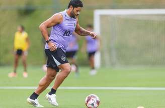 Hulk durante reapresentação ao Atlético-MG –