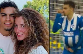 Sandra Kulusevska ao lado de Yasin Ayan, seu noivo e meia, tanto da seleção sueca como do Brighton-