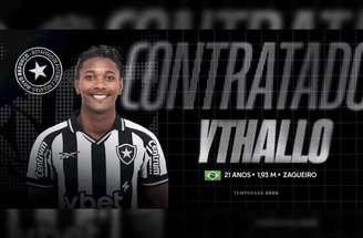 Ythallo, à direita, já trabalha com companheiros de Botafogo –