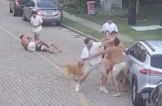 Momentos da confusão envolvendo jogadores do Fortaleza – Fotomontagem: Jogada10 / Reprodução redes Sociais