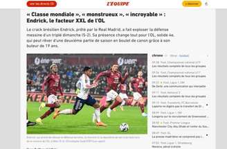 Endrick marcou um hat-trick contra o Metz, no Campeonato Francês –