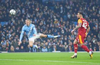 Haaland comemora gol que abriu o caminho da vitória do Manchester City –