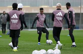 Vini Jr durante treinamento do Real Madrid –