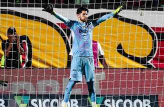 Jogadores do Flamengo comemoram pênalti defendido por Rossi –